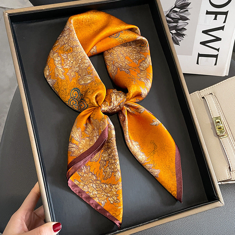 Women's Elegant Printed Mulberry Silk Scarf
