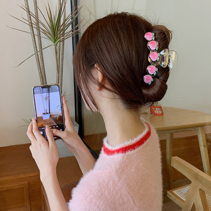 Women's Transparent Cute Pink Hair Clip