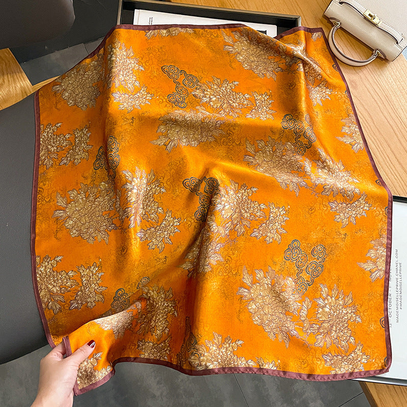 Women's Elegant Printed Mulberry Silk Scarf