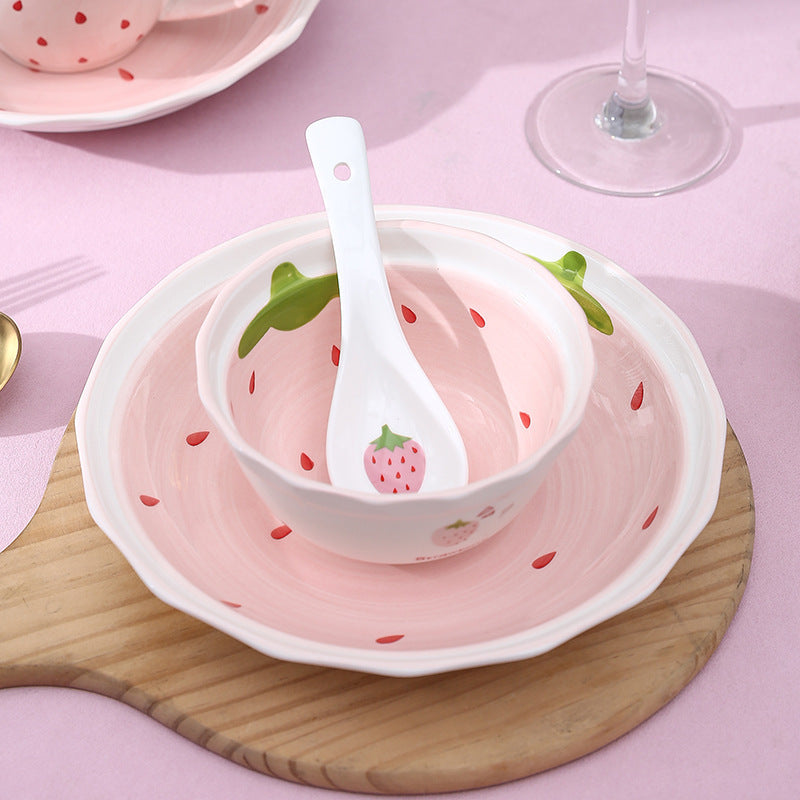 Cute Girly Strawberry Series Tableware