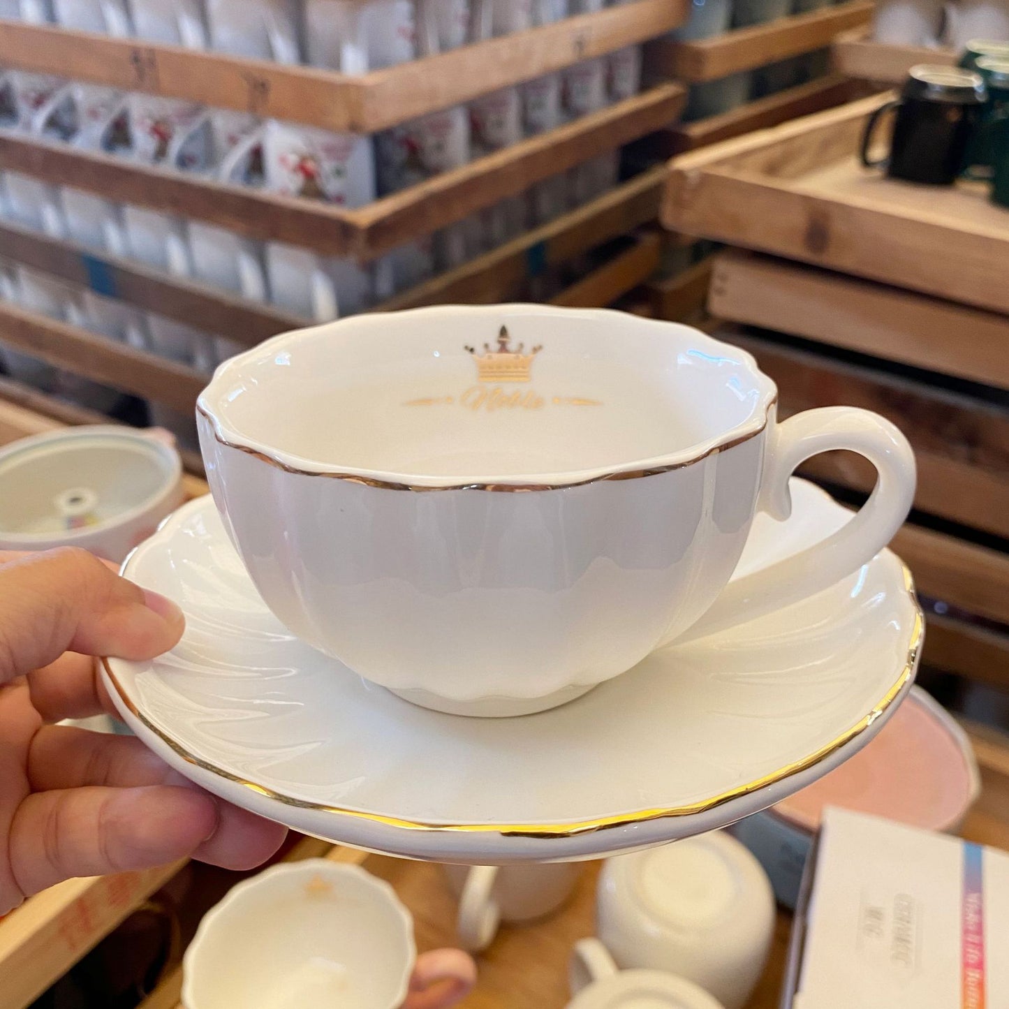 Elegant Ceramic Coffee Cup And Saucer