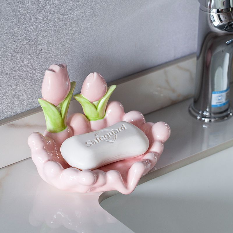 Cute Flowers Ceramic Soap Dish