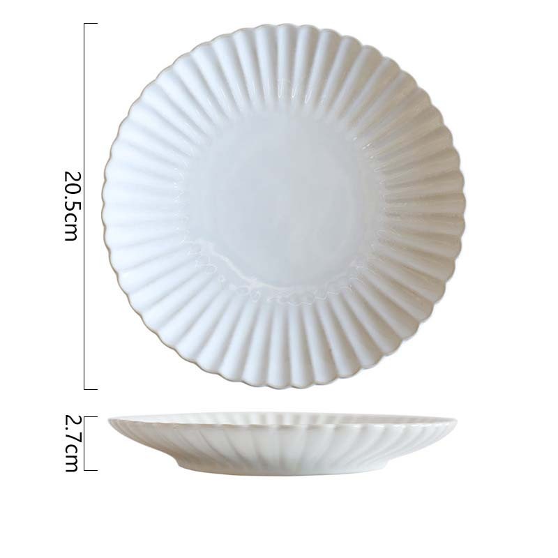 Simple Lace Kiln Glazed Ceramic Tableware Dish