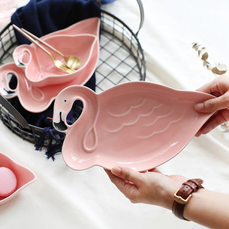 Pink Flamingo Ceramic Plate