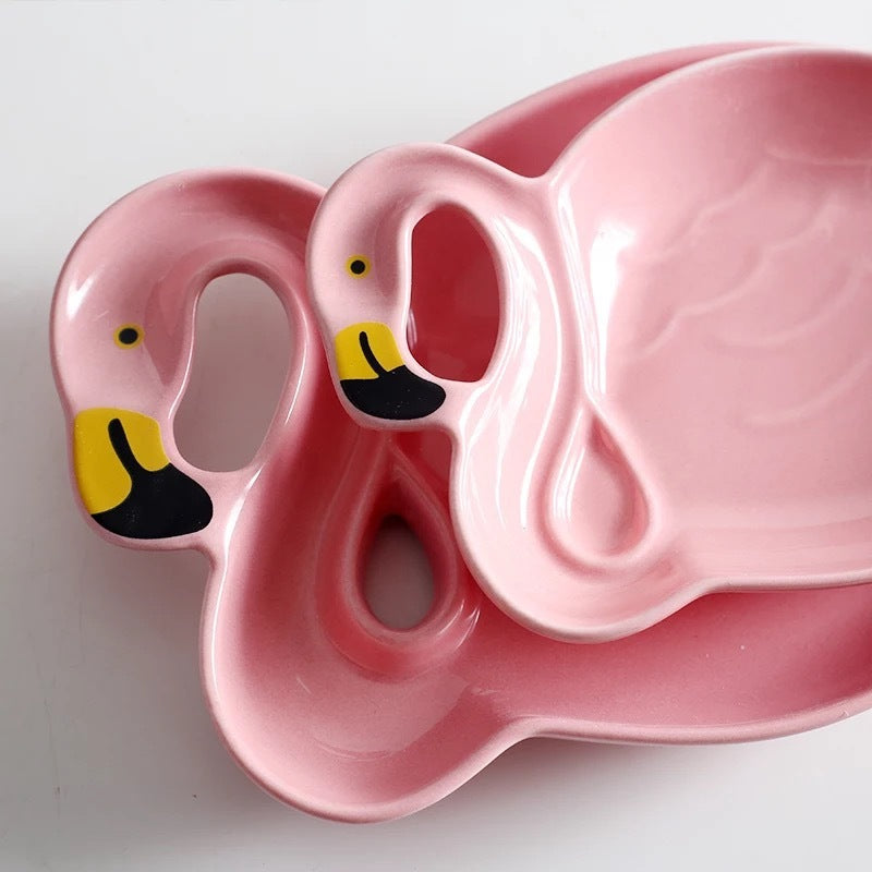 Pink Flamingo Ceramic Plate