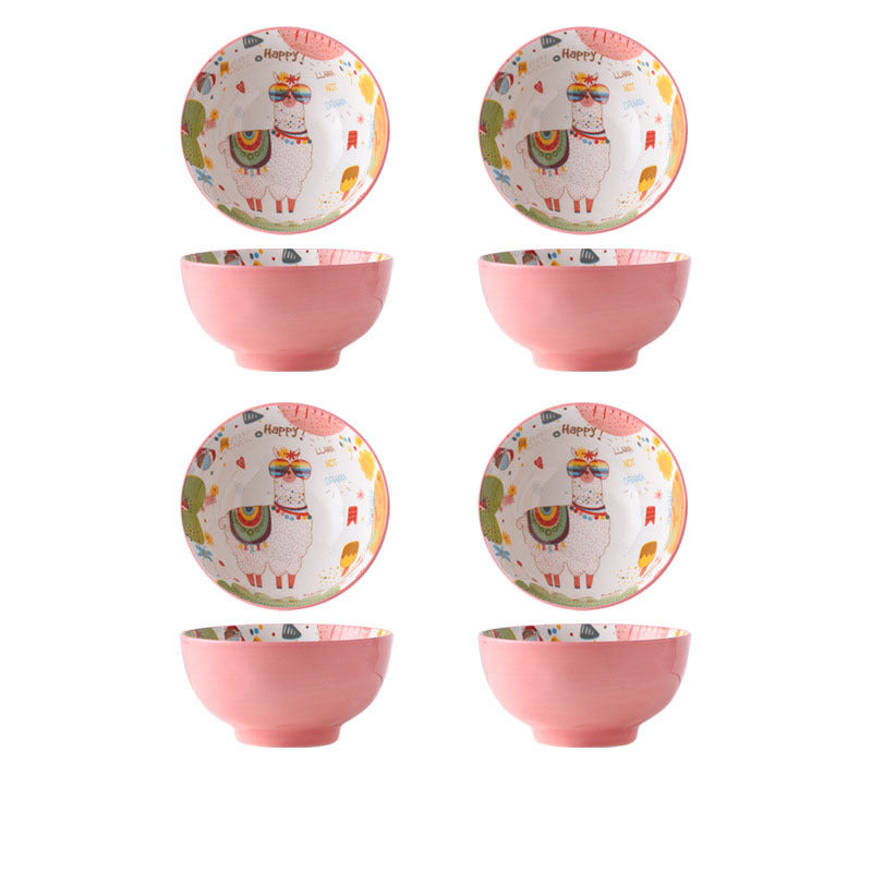 Cartoon Llama Ceramic Bowl