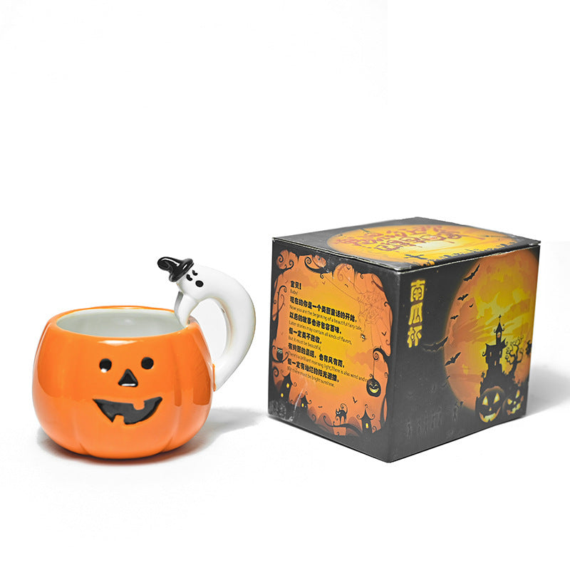 Ceramic Pumpkin Cup Cartoon Ghost Mug Halloween Gift