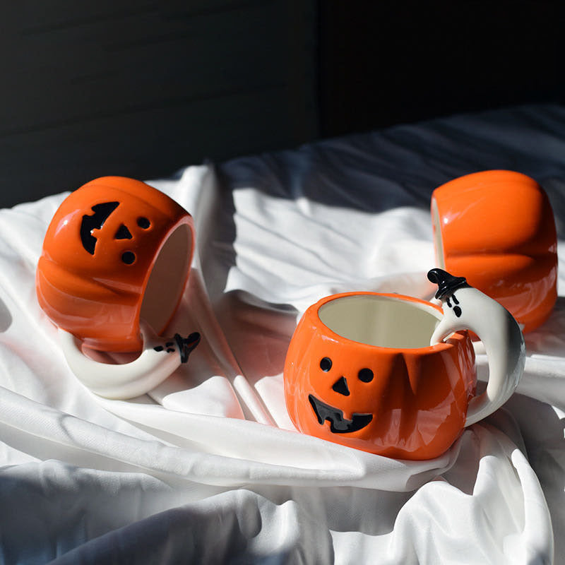 Ceramic Pumpkin Cup Cartoon Ghost Mug Halloween Gift