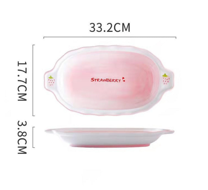 Cute Girly Strawberry Series Tableware