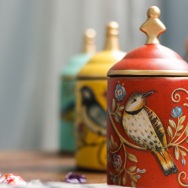 Bird Ceramic Storage Jar