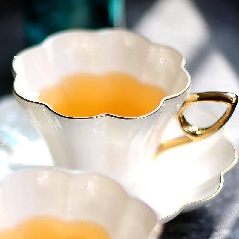 Hand-Painted Gold Edge Cup, Saucer and Teaspoon Set