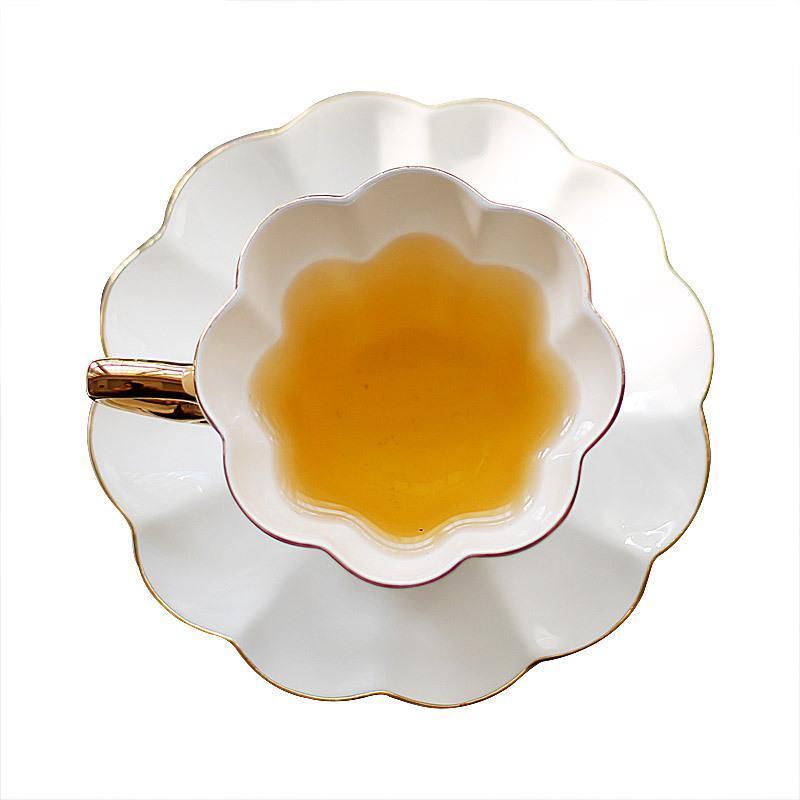 Hand-Painted Gold Edge Cup, Saucer and Teaspoon Set