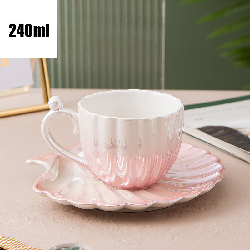 Shellfish Ceramic Cup And Saucer Set