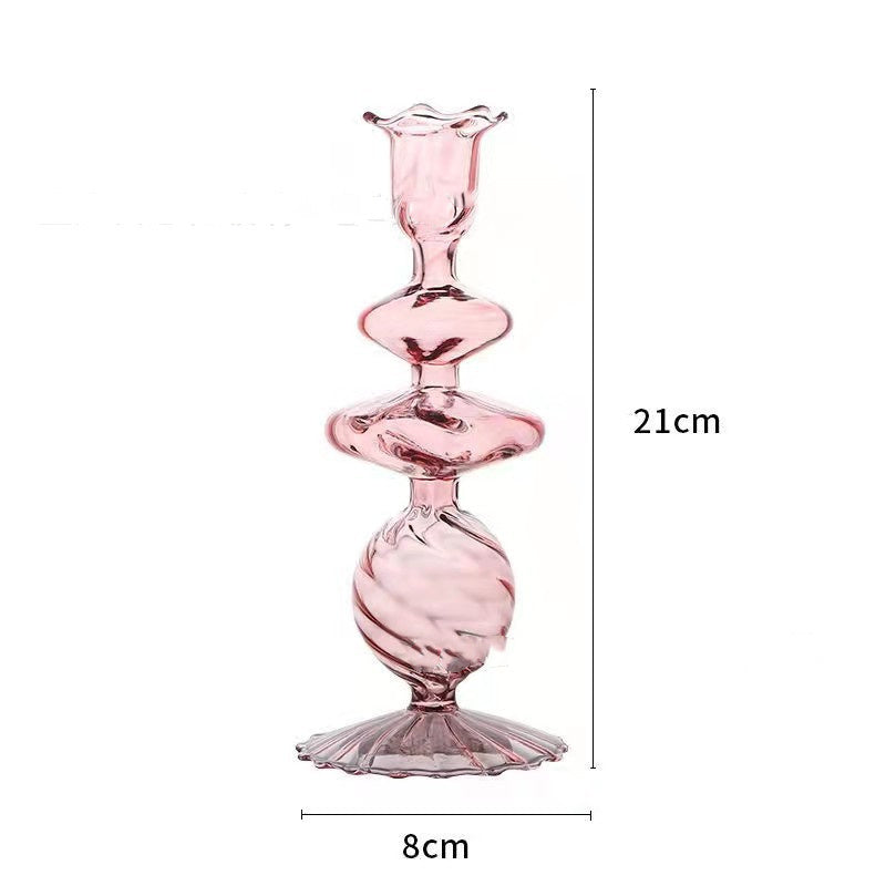 Hand Blown Glass Candle Holder