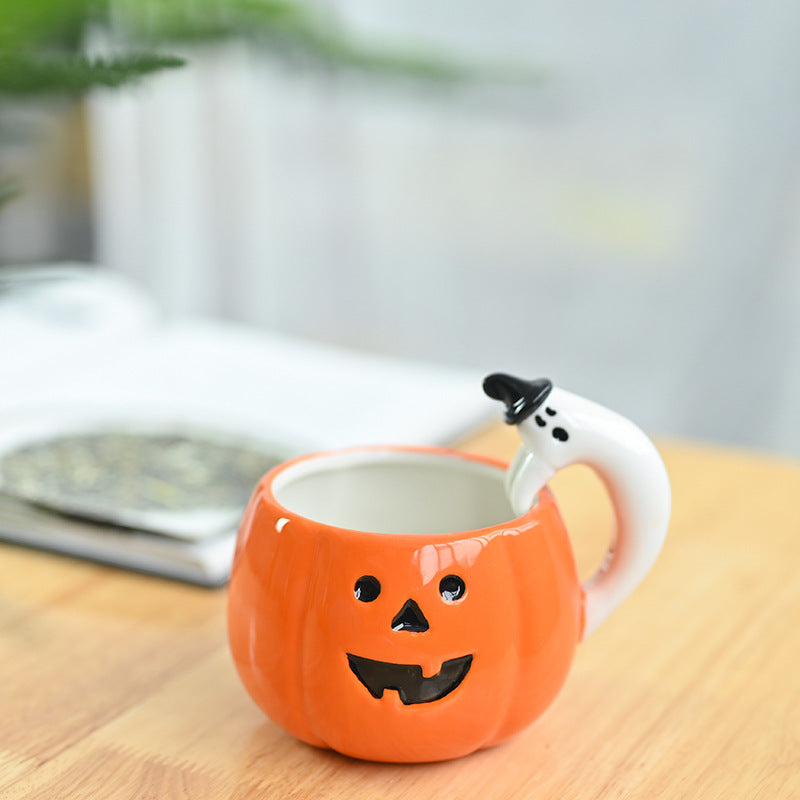 Ceramic Pumpkin Cup Cartoon Ghost Mug Halloween Gift