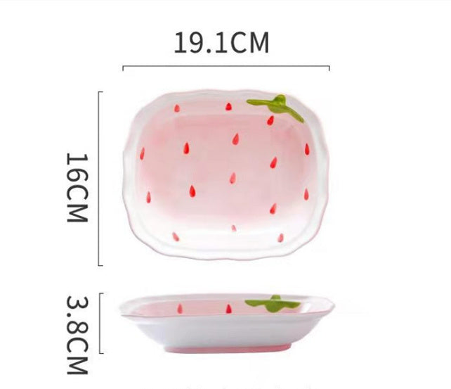 Cute Girly Strawberry Series Tableware