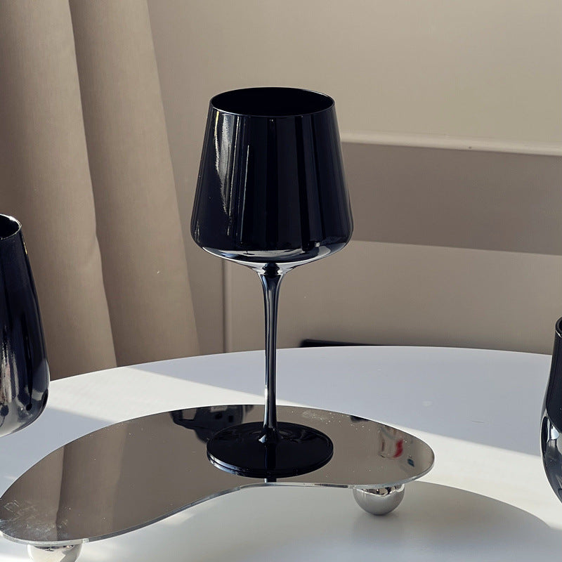 Black Porcelain Crystal Wine Glass