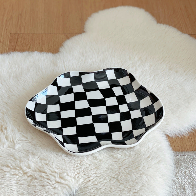 Checkered Ceramic Jewellery Tray