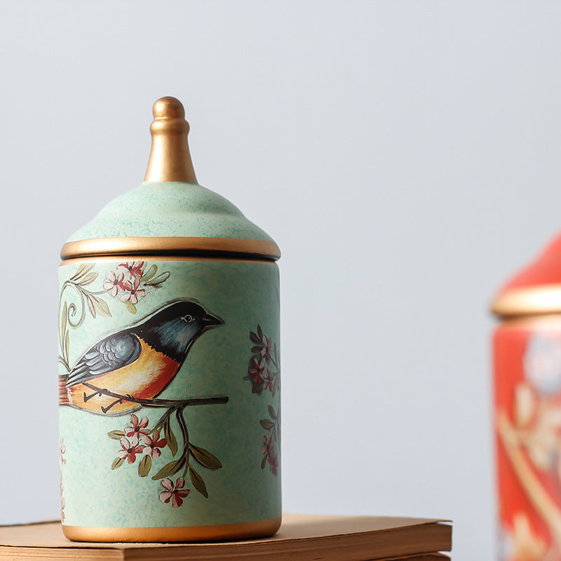 Bird Ceramic Storage Jar