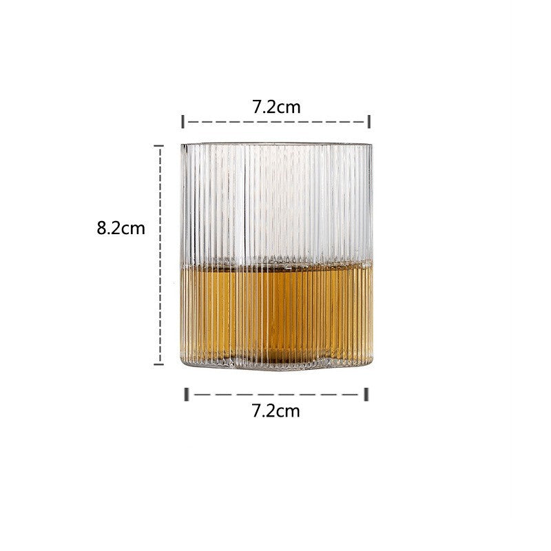 Dense Ribbed Glass Vertical Cup