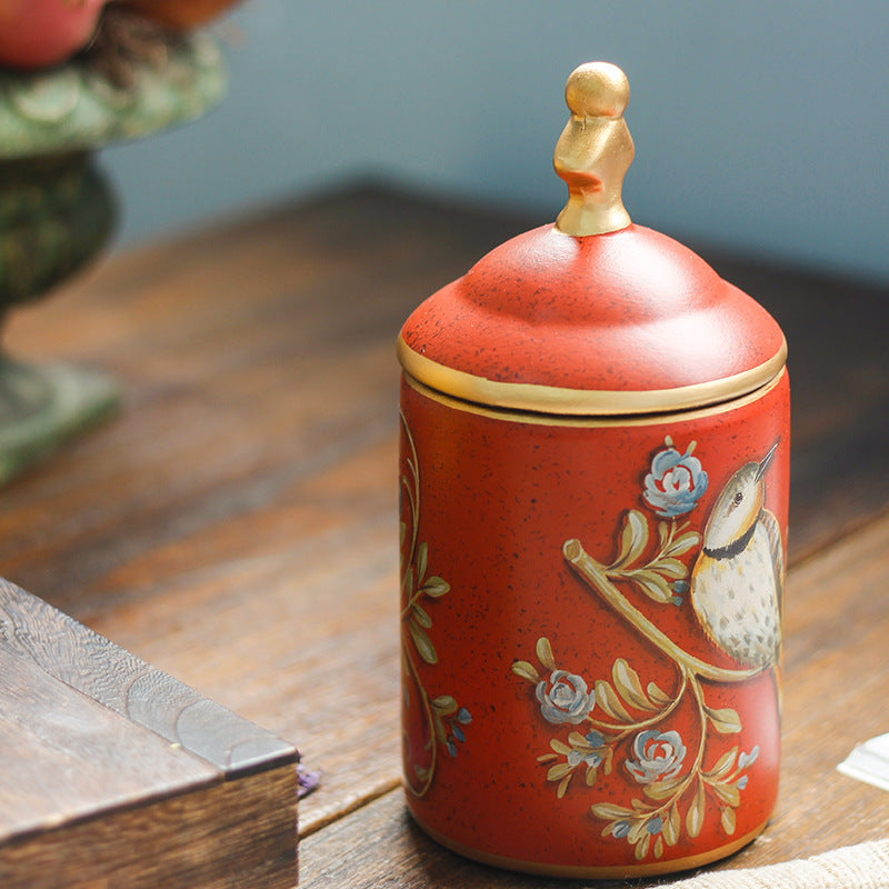 Bird Ceramic Storage Jar