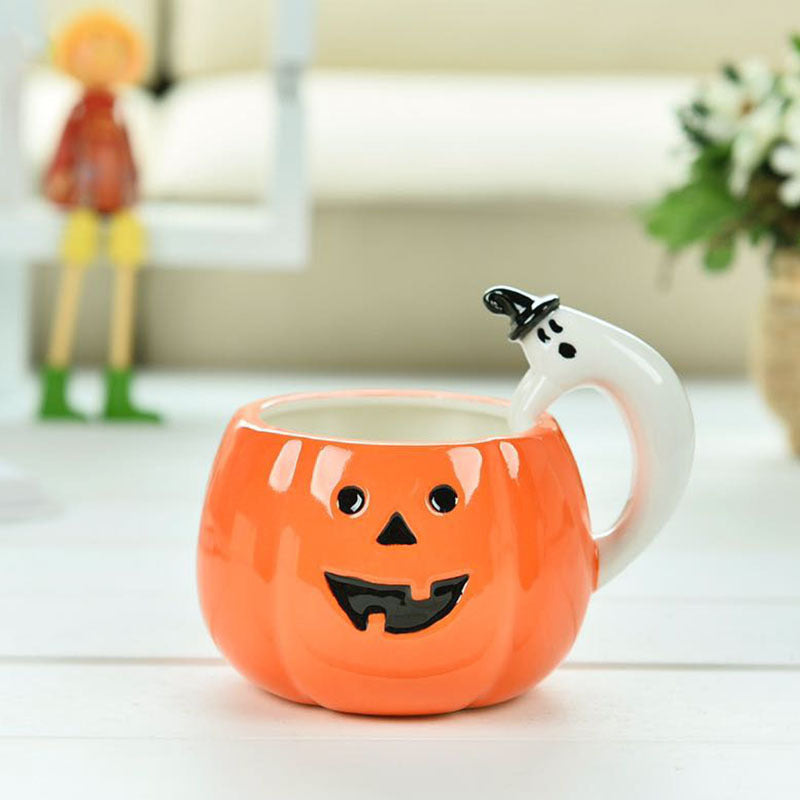 Ceramic Pumpkin Cup Cartoon Ghost Mug Halloween Gift