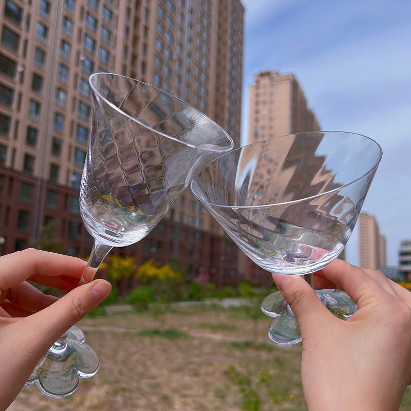 Glass Goblet Crystal Girl Flower