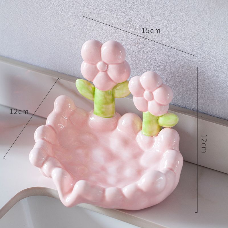 Cute Flowers Ceramic Soap Dish