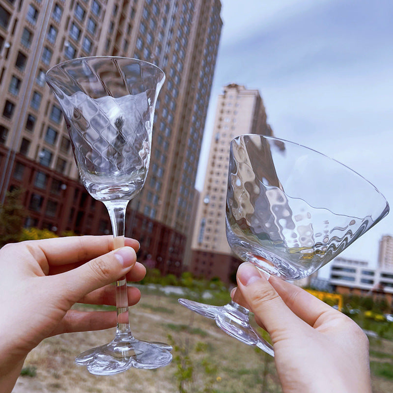 Glass Goblet Crystal Girl Flower