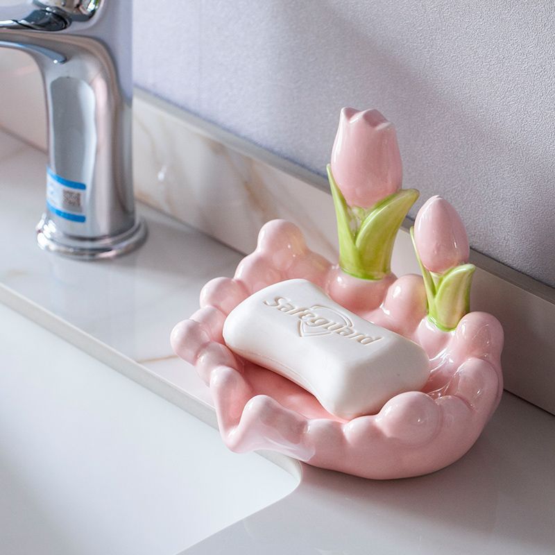 Cute Flowers Ceramic Soap Dish