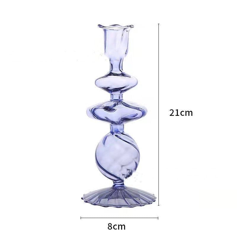 Hand Blown Glass Candle Holder