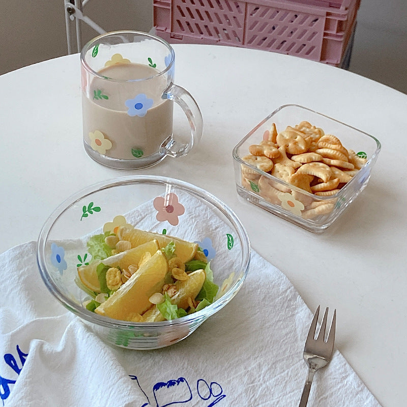 Japanese And Korean Fresh Glass Dishes Set