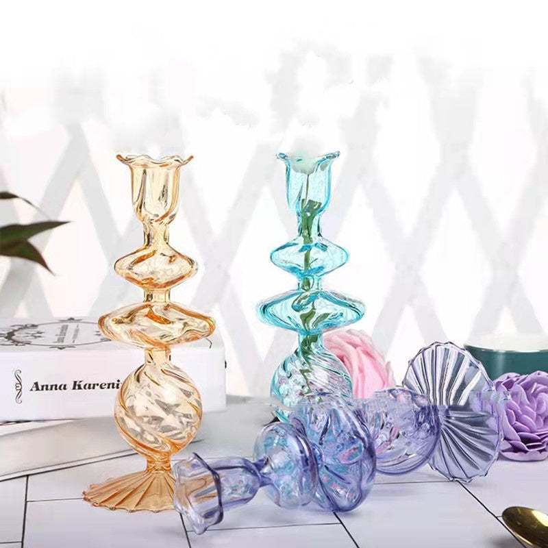 Hand Blown Glass Candle Holder