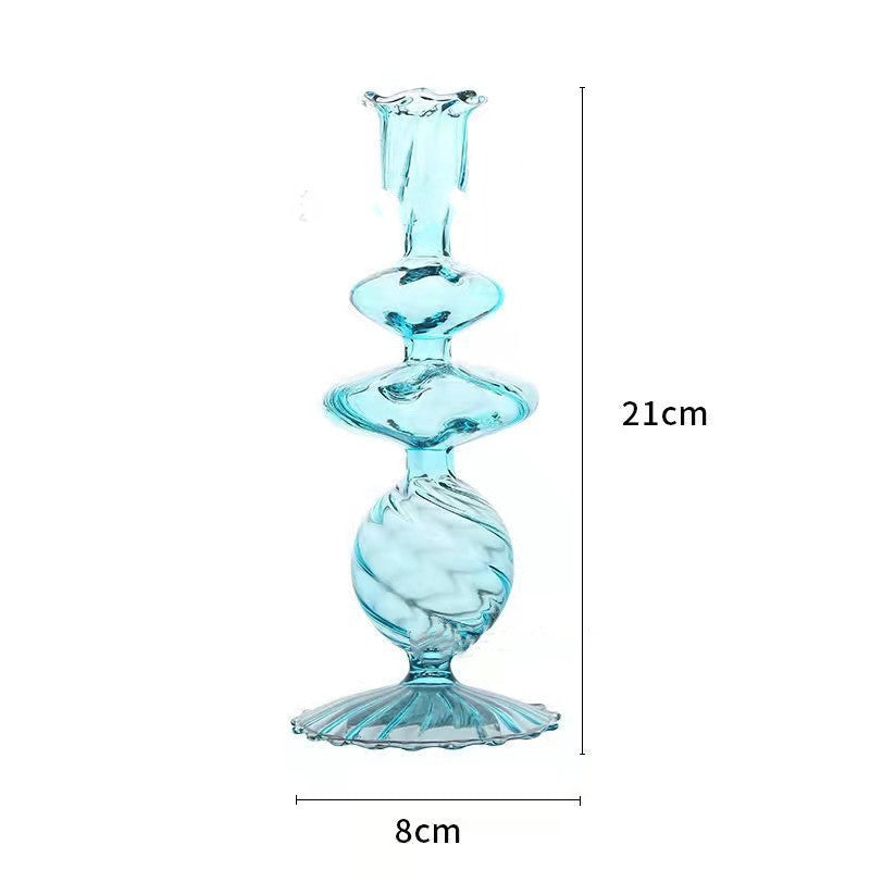 Hand Blown Glass Candle Holder