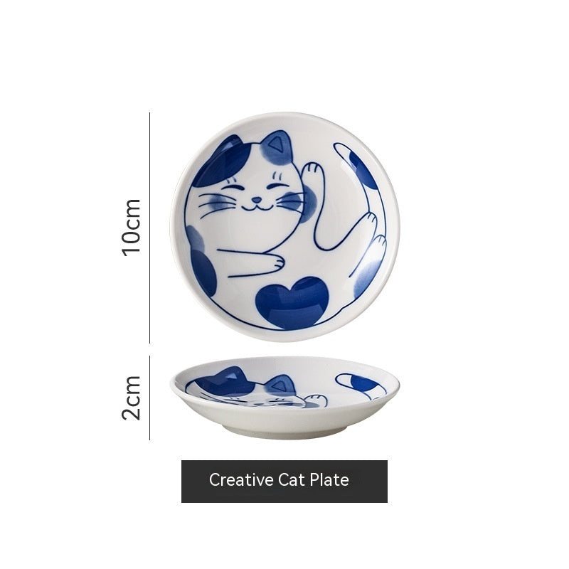 Cartoon Ceramic Cat Pattern Dish