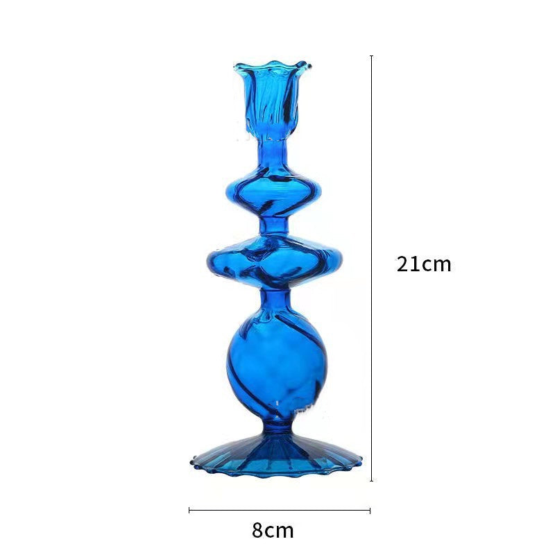 Hand Blown Glass Candle Holder