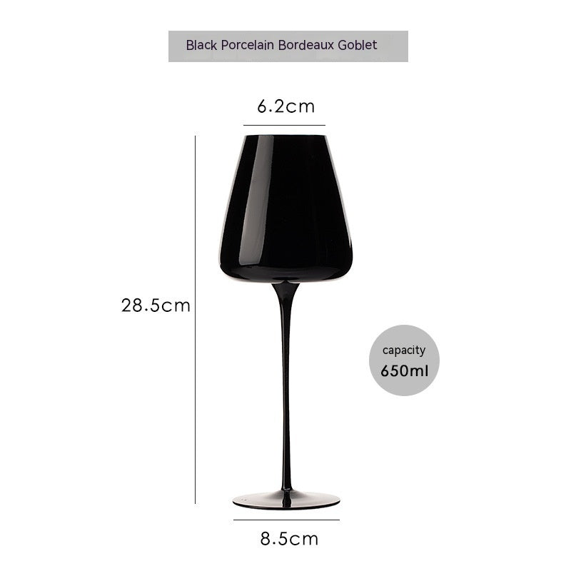 Black Porcelain Crystal Wine Glass