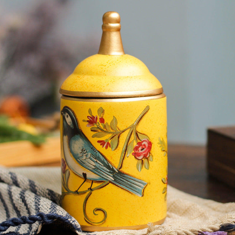 Bird Ceramic Storage Jar