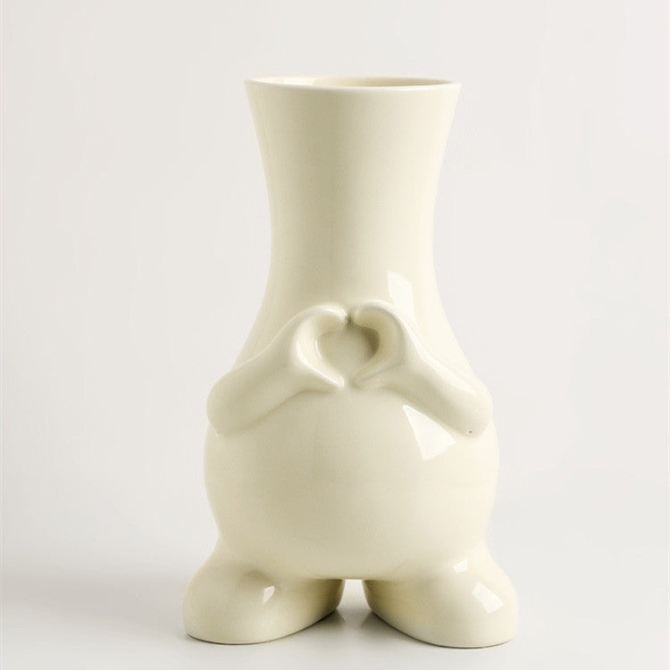 Cartoon Gesture Ceramic Vase