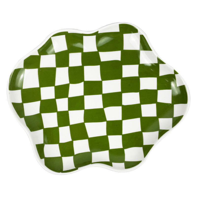 Checkered Ceramic Jewellery Tray